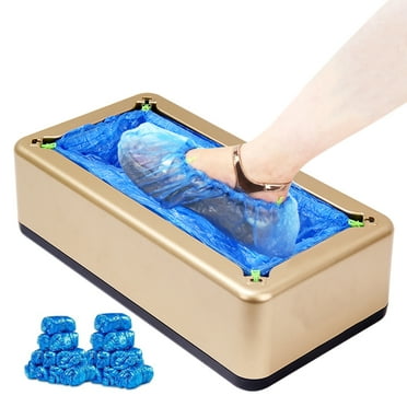 Automatic Shoe Cover Dispenser Machine, Shoe Cover Dispenser Containing 200pcs of Disposable Shoe Covers for Indoors Shoe Cover Protect Floor for House (Gold)