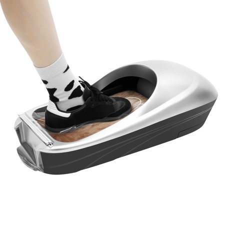 Automatic Shoe Covers Dispenser with 1 Roll Disposable Shoe Film for Home, Office, Supermarket, Factory, Lab Silver