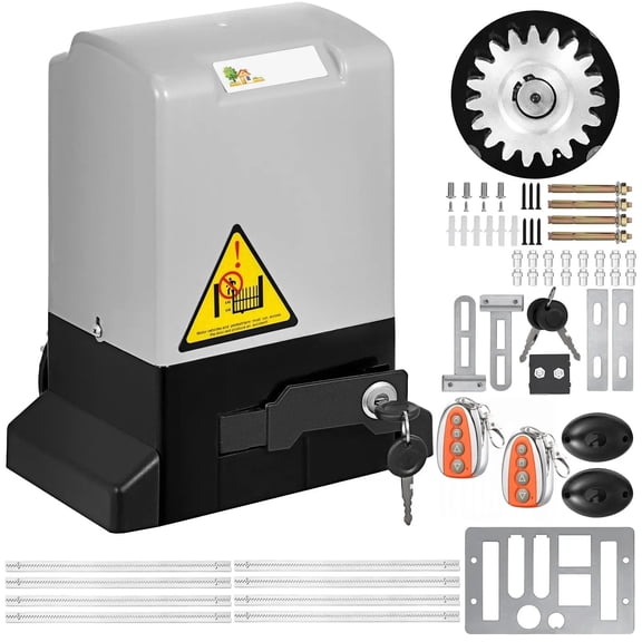 Automatic Sliding Gate Opener – 600 lbs Capacity, with 2 Remote Controls – for Driveway, Farm, Estate
