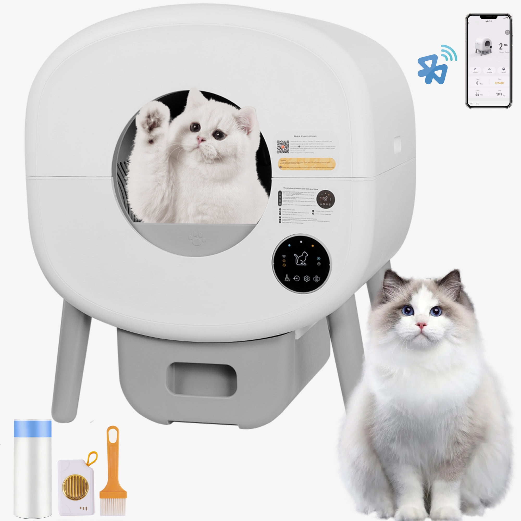 Automatic Cat Litter Box Auto Cat Litter Box Self Cleaning with Infrared Gravity Ambient Light Function