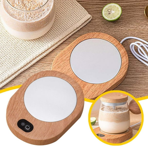 Automatic Smart Mug Warmer - Adjustable Temperature Heating Pad for Coffee, Tea & Milk, Auto Shut-Off, Compact for Desk & Office