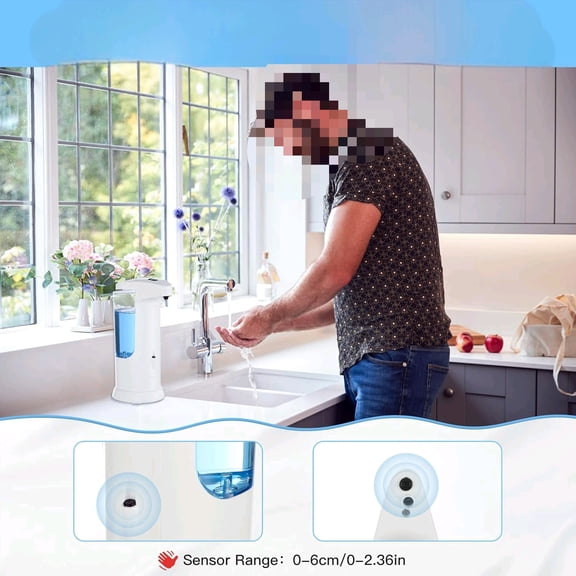 Automatic Soap Dispenser 400ml/13.5oz,Clear High Capacity Touchless with Infrared Sensor,HandsFree Soap Dispenser Seals Water-Resistant, Adjustable Liquid Dispensing$$Home Decor, Kitchen, & Other