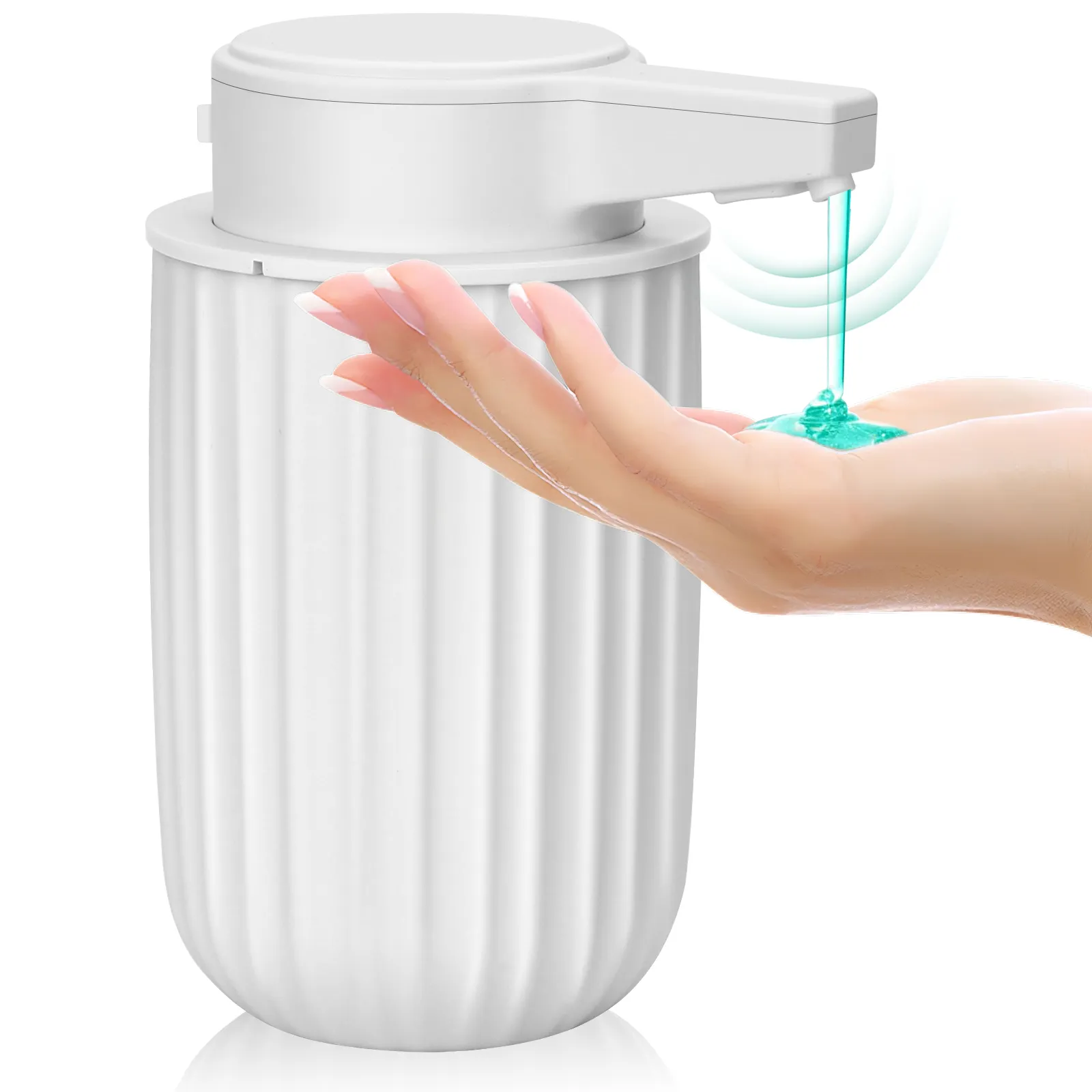 Automatic Soap Dispenser Liquid Touchless 9oz Plastic White 3-Level Adjustable Modern Auto Soap Dispenser Bathroom Kitchen Hand Dish Lotion