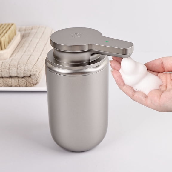 Automatic Foaming Soap Dispenser, Rechargeable Touchless Foam Hand Soap Dispenser for Bathroom, Soap Pump for Kitchen, Water-Resistant, Xmas Gift, Plastic