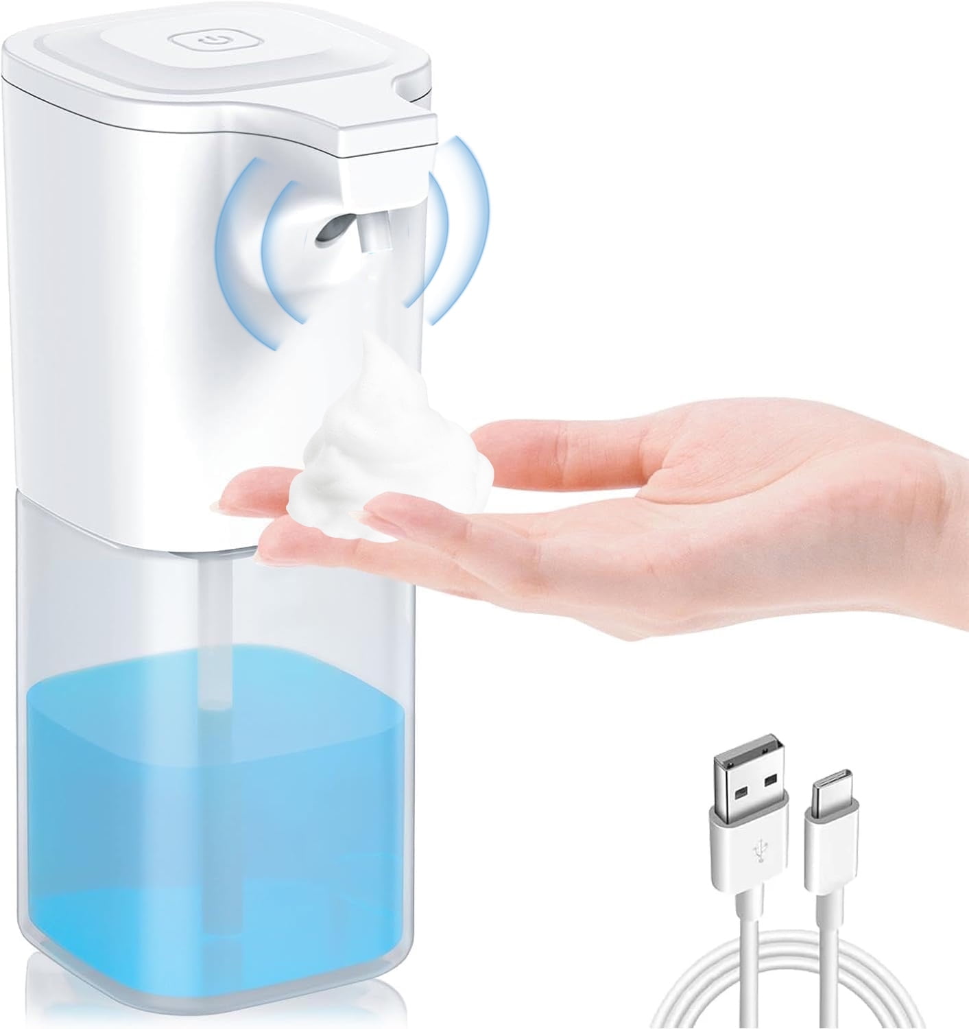 HechoVinen Soap Dispenser, Touch-Free Foam Soap Dispenser, Upgraded Infrared Sensor, Adjustable Foam Time, Automatic Hand Soap Dispenser, For Bathroom Kitchen Hotel Restaurant