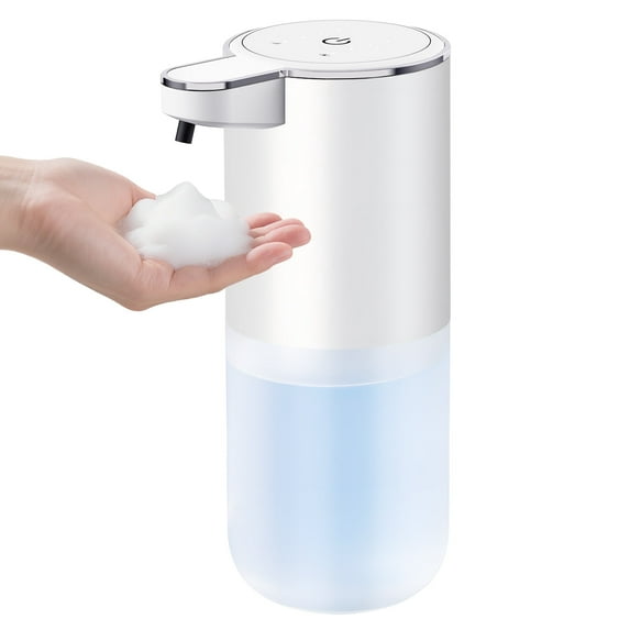 Automatic Soap Dispenser Touchless – 400ml Foaming Hand Soap Dispenser for Bathroom & Kitchen, Wall Mount or Countertop, 4 Adjustable Foam Levels, Rechargeable, IPX5 Waterproof