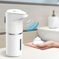 thumbnail image 1 of Automatic Soap Dispenser Touchless Foaming | Wall Mount, Waterproof, Rechargeable 1200mAh, Adjustable Foam Levels, White Plastic | Kitchen Bathroom Hands-Free, 1 of 6