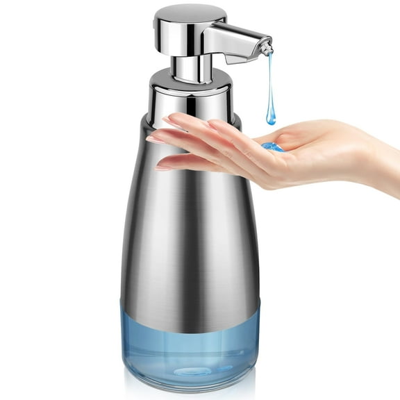 Blancel Automatic Soap Dispenser Liquid Touchless Stainless Steel 3 Level Adjustable Silver Rechargeable Electric Bathroom Kitchen Hand Dish Lotion