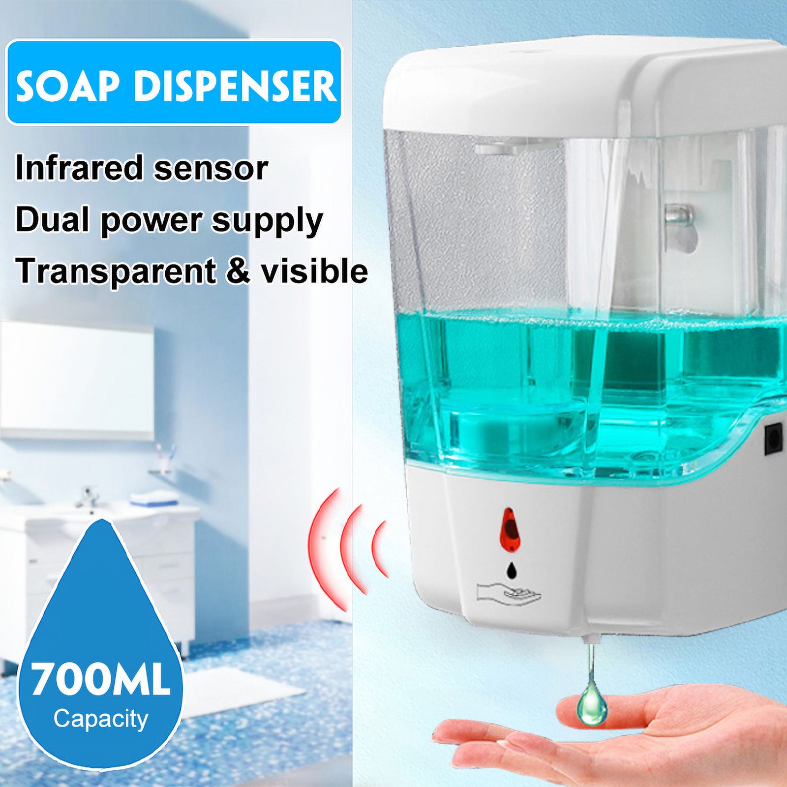 Wall Mount Automatic Sanitizer/Soap Dispenser (700ml) — ECO365