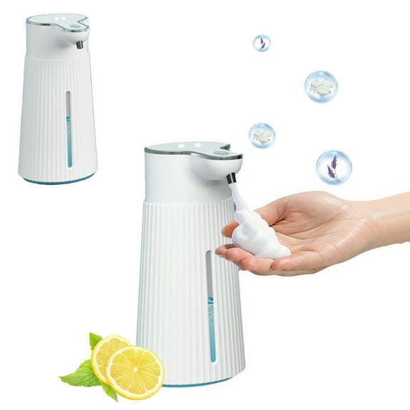 Automatic Soap Dispenser, Wall Mounted Sensor Foam Dispenser, 400ml Large Capacity, USB Rechargeable, for Kitchen Bathroom, Touchless Operation