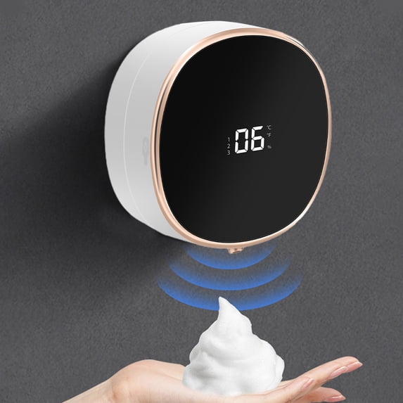 Automatic Soap Dispenser Wall Mounted | Touchless Sensor Dispenser 2000mAh Rechargeable | 3-Speed Adjustable Foam, No-Drill Install, 13.3x6cm | For Bathroom, Kitchen, Office