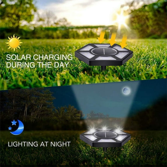 Automatic Solar Lamps with LED for Garden Pathways Outdoor Ambiance, Energy Saving Light Sensor Weather Ground Lighting Easy Installation Decor
