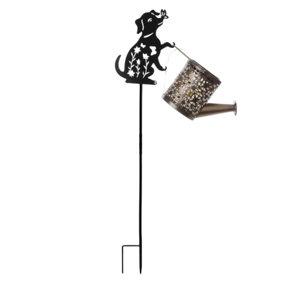 Automatic Solar Pathway Light Dog / Cats Sketch Pattern Iron Texture for Garden Walkway