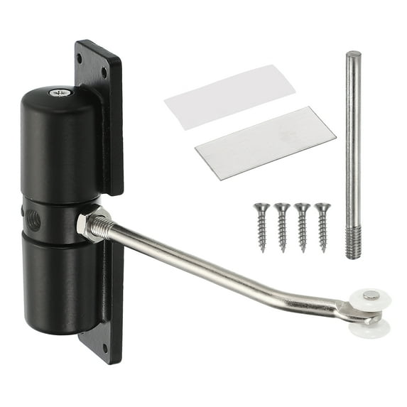 Automatic Spring Door Closer Adjustable 40 lbs Self-Closing Door Hinge Safety Tension Door Closer(Black)