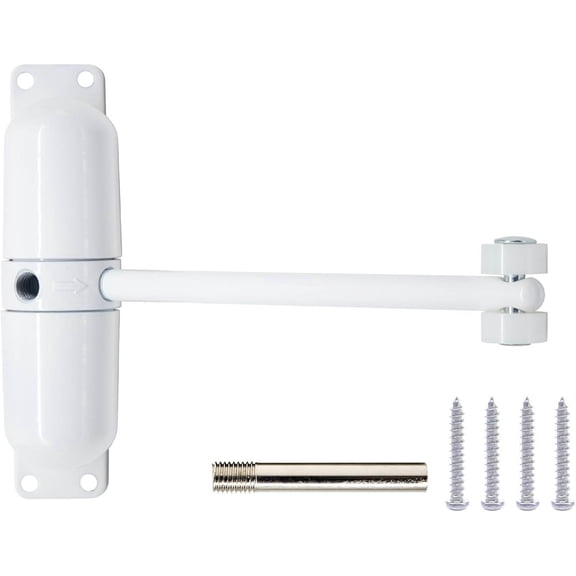 Automatic Spring Door Closer for Light Door, Easy to Install to Convert Hinged Doors to Self-Closing (White)