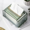 thumbnail image 1 of Automatic Spring Tissue Box Holder | Built-in Spring Design for Easy Access | Clear Plastic Organizer for Living Room, Bedroom & Office | 1-Piece Gray or Green Desktop Storage Box, 1 of 6