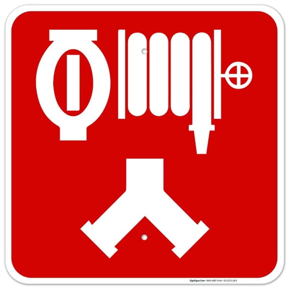 Automatic Sprinkler and Standpipe Connection Sign, Size: 12 inch x 12 inch