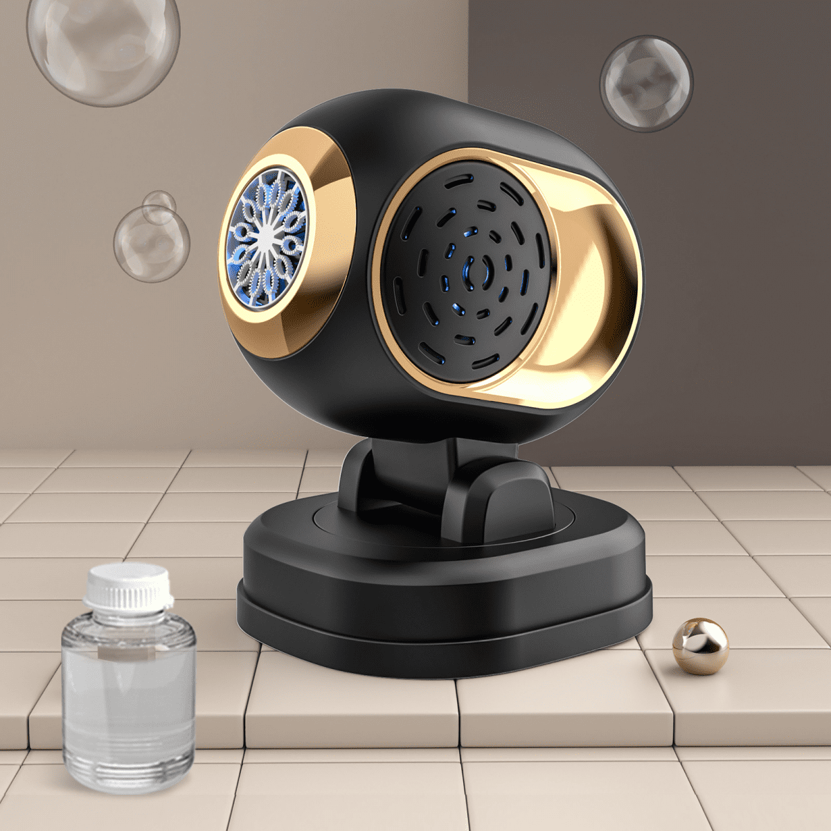 Automatic Stage Bubbles Machine, Electric Bubble Maker with Colorful Lights for Wedding & Birthday Parties Gifts(Black)