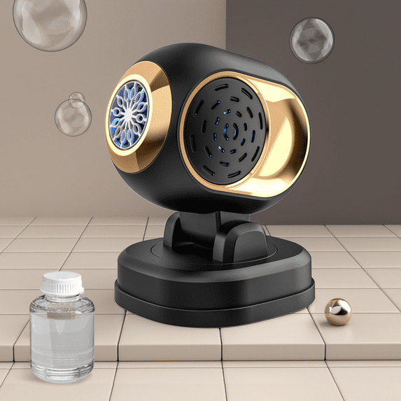 Automatic Stage Bubbles Machine, Electric Bubble Maker with Colorful Lights for Wedding & Birthday Parties Gifts(Black)