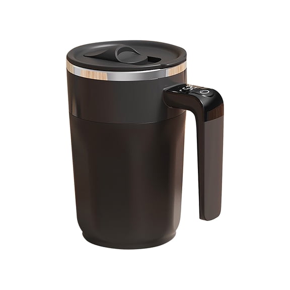 Automatic Stirring Coffee Cup,Rechargeable Coffee Mug with Temperature Display,Self-Stirring Mug with Lid, Stainless Steel Material Suitable for Coffee, Milk, and Other Beverages