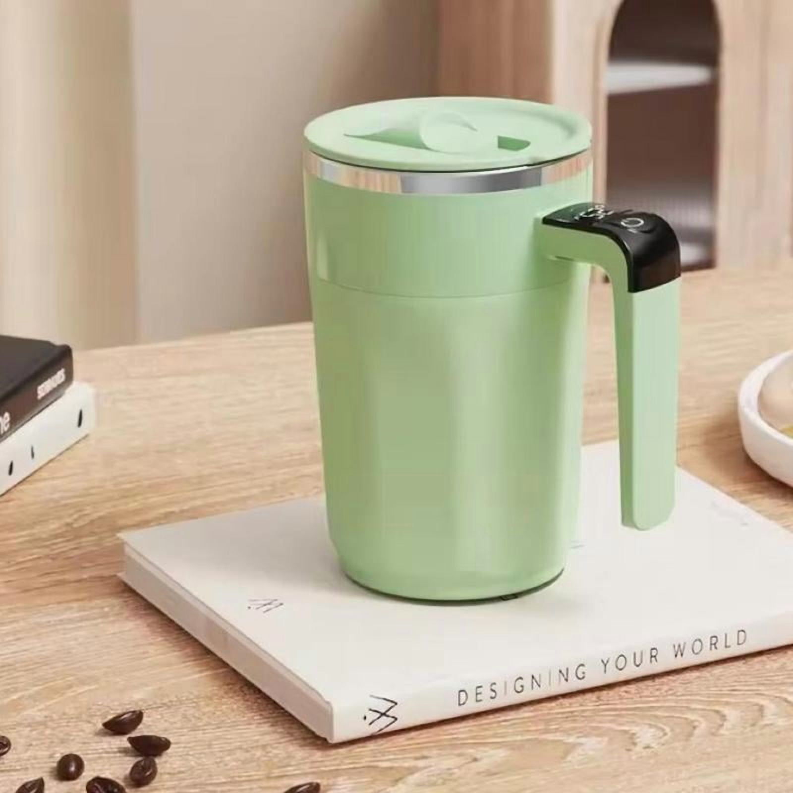 Automatic Stirring Coffee Cup, USB Rechargeable Stainless Steel Magnetic Mixing Cup with Temperature Display, Household Kitchen Appliances for Home Office