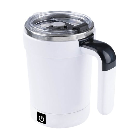 Automatic Stirring Coffee Mug, Smart Temperature Measuring Tumbler with Handle & Lid