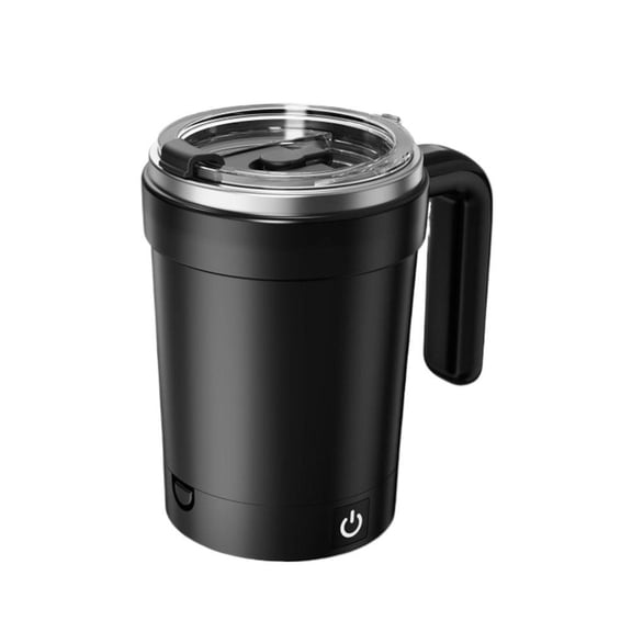 Automatic Stirring Coffee Mug with Temperature Display,13oz Rechargeable Magnetic Mixing Cup,USB-C Travel Tumbler for Protein Shakes,Coffee & Smoothies,Leak-Proof with Lid,Straw&Detachable Base