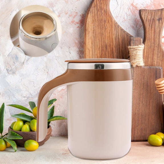 Automatic Stirring Cup, Cetaka Magnetic Rotating Coffee Mug With Stainless Steel Insulation, Temperature Sensitive Self Stirring Travel Cup Leakproof Easy Clean