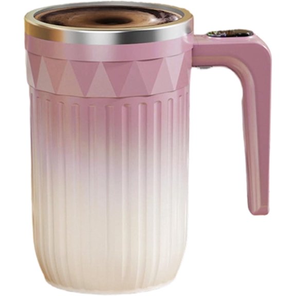 Automatic Stirring Mug - Heating Mixer Cup for Beverages | 450ml Fluid Capacity with Detachable Magnetic Rotor & Type C Charging Port for Office Desks, Morning Milk, Hot Chocolate and Home Kitchens