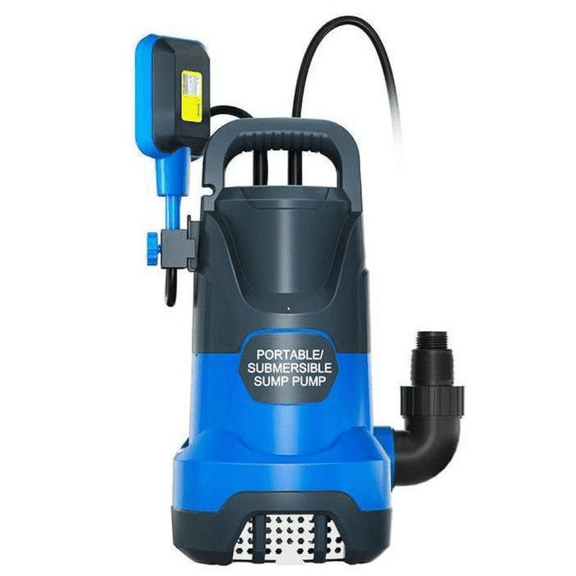 Automatic Submersible Sump Pump 1.6HP 4500GPH Featuring Built-in Float Control and Adapters, Portable Utility Transfer Pump to Drain Pools, Hot Tubs, Rain Barrels and Flooded Basements