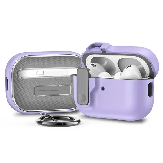 Automatic Switch Secure Lock Case Compatible for For AirPods Pro 2nd 1st Generation Protective Cover with for Apple for For AirPods 4 3 2 Case (Purple,Airpods 1 2)