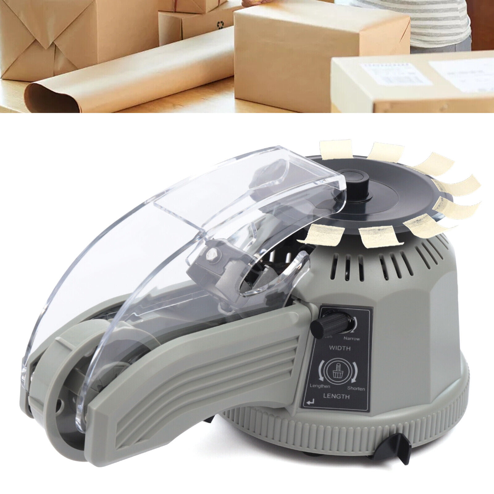 Automatic Tape Dispenser Rotary Disc Tape Cutter Machine Cutting Length 6-60mm  110V 25W  30*17*14.5cm for Schools, Offices, Warehouses