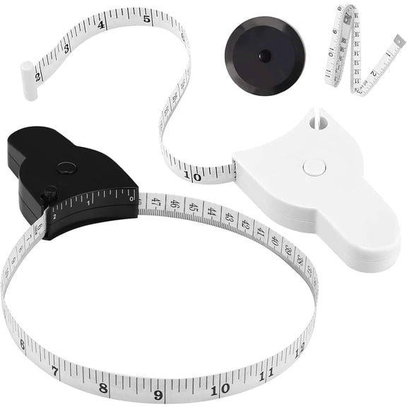 Automatic Telescopic Tape Measure(60in/150cm), Measuring Tape for Body,Self-Tightening Body Measuring Tape,Retractable Tape Measure for Fitness, Weight Loss, Tailor, Sewing, Handcrafts (2PCS)