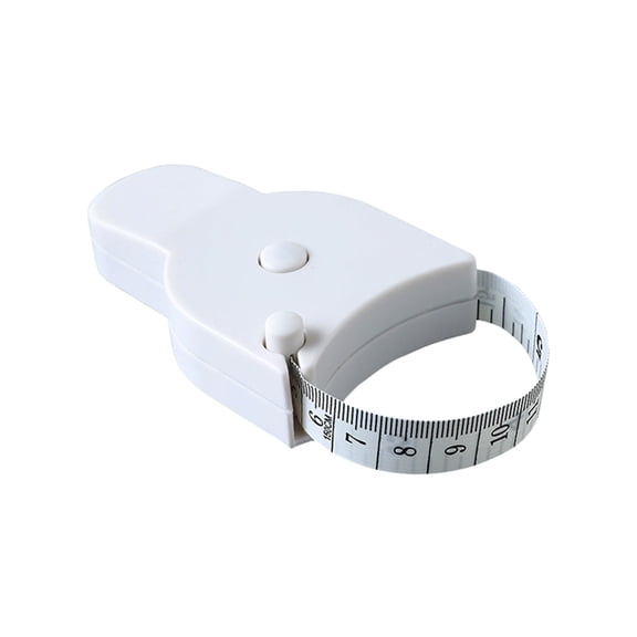 Automatic Telescopic Tape Measure, Body Measuring Tape with Lock Pin and Retractable Soft Blade, Self-Tensioning Sewing Ruler for Weight Loss Fitness Tailors, White & Black, 3.54"