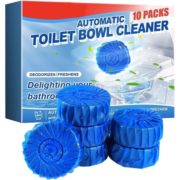Automatic Toilet Bowl Cleaner, 2025 New Toilet Cleaning Tablets, Long Lasting Tank Cleaner for Bathroom, Convenient Blue Deodorizer, Easy Flush Cleaner Tablets for Home (1BOX)