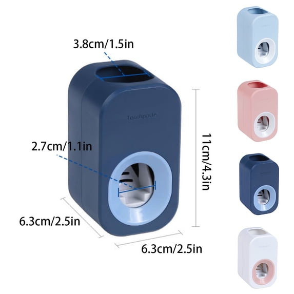 Automatic Toothpaste Dispenser - 2-in-1 Toothbrush Holder with Wall-Mounted Squeezer - A