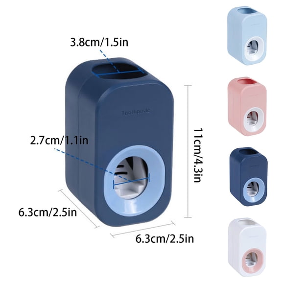 Automatic Toothpaste Dispenser - 2-in-1 Toothbrush Holder with Wall-Mounted Squeezer - A