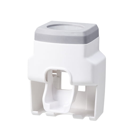 Automatic Toothpaste Dispenser & Toothbrush Holder - Wall Mounted 2-in-1 Organizer with Squeezer - Modern Bathroom Storage for Family Sink