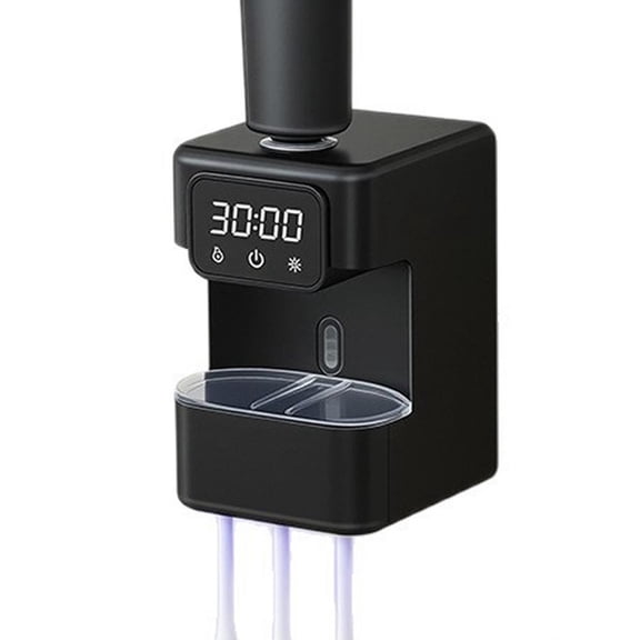 Automatic Toothpaste Dispenser, UV Toothbrush Holder with Type-C Rechargeable Sensor and 3 Slots Wall Mounted