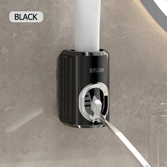 Automatic Toothpaste Dispenser Wall Mount, Toothbrush Holder for Bathroom Counter