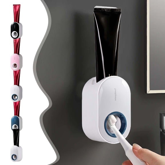 Automatic Toothpaste Dispenser Wall Mounted Hands Free Squeeze for Bathroom Washroom Convenient for Kids and Adults Hygienic Toothpaste Holder Stylish Finds for Less
