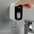 thumbnail image 1 of Automatic Toothpaste Dispenser Wall Mounted - Toothpaste Squeezer with No Waste Pump - Bathroom Toothbrush Holder Set - Vacuum Pump Dispenser for Family - Adhesive Mount No Drilling - 1 Pack, 1 of 6