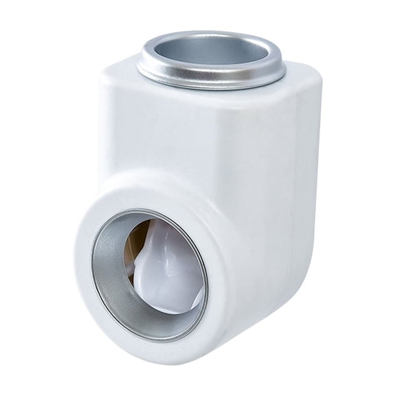 Automatic Toothpaste Squeezer & Dispenser - Wall Mounted Toothpaste Holder with Hand-Controlled Dose - Space Saving Bathroom Organizer (White/Silver/Green) - 11x7x5cm