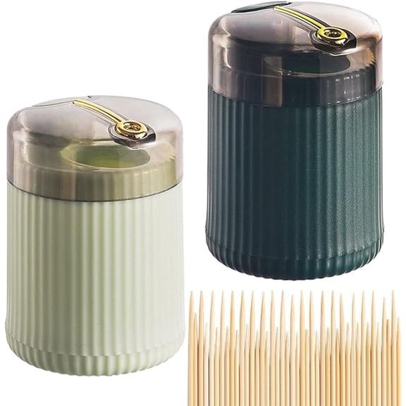 Automatic Toothpick Dispenser, One-Press Pop-Up Holder for Tabletop & Kitchen