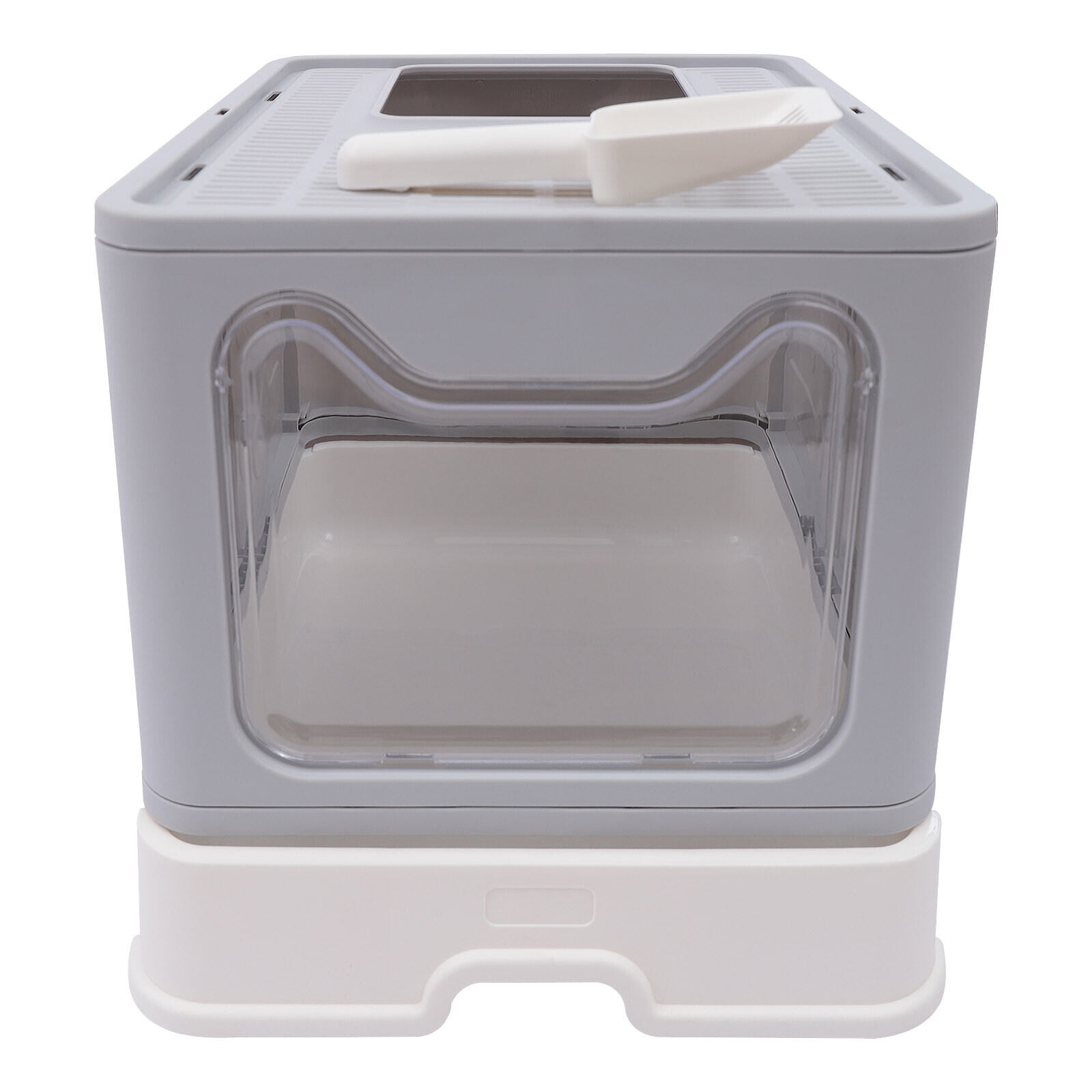 Automatic Top Plate Litter Cat Litter Box Extra Large Safety Protection Gray For Home Office,Bedroom,Living Room,For All Breeds of Cats Under 22lbs