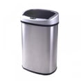 thumbnail image 1 of Automatic Touch-Free Rectangular Stainless Steel Trash Can with Lid, 13 Gallon, Brushed Finish, Motion-Sensor Activated, 1 of 6