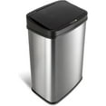 thumbnail image 1 of Automatic Touchless Infrared Motion Sensor Trash Can, 13 Gal 50L, Stainless Steel Base (Rectangular, Black Lid), Black Trim, 1 of 10