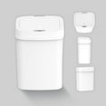 thumbnail image 1 of Automatic Touchless Infrared Motion Sensor Trash Can, 3 Gal 12 L Rectangular ABS Plastic Trashcan for Bedroom & Bathroom, Hands-Free Smart Garbage Bin with Motion Sensor Lid (Black), 1 of 10