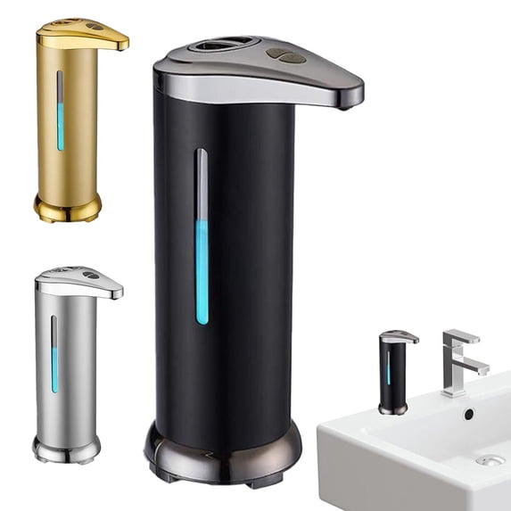 Automatic Touchless Soap Dispenser Battery Operated Stainless Steel Hand Soap Dispenser for Kitchen and Bathroom with Adjustable Soap Flow