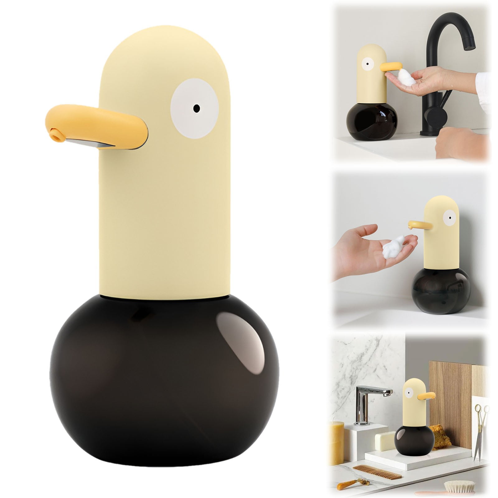 Automatic Touchless Soap Dispenser, Rechargeable Foaming Soap Dispenser, Touch Free Foam Sanitizer Soap Dispenser for Kitchen, Bathroom, Restaurant, Office, 5.52x7.67"